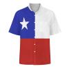 Adugen Origei Hawaiian Shirt Chile Flag 90s Button Up Shirts for Men Casual Short Sleeve Shirt Retro S view 4