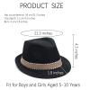 Ultrafun 4 Pack Kids Fedora Hat Short Brim Straw Trilby Jazz Hat Summer Sun Beach Cap for Boys Girls 5-10 Years (Wine Red) view 2