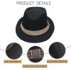 Ultrafun 4 Pack Kids Fedora Hat Short Brim Straw Trilby Jazz Hat Summer Sun Beach Cap for Boys Girls 5-10 Years (Wine Red) view 3