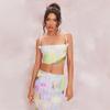 Pluto & Fox Women 2 Piece Pleated Beach Vacation Outfits Casual Sleeveless Crop Tops High Waisted Maxi Skirt Sets(C4,Medium) view 2