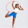 CRZ YOGA Girls Butterluxe Athletic Biker Shorts with Pockets - Dance Yoga Casual High Waist Kids Teen Summer Sparkle Blue Medium view 2