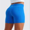 CRZ YOGA Girls Butterluxe Athletic Biker Shorts with Pockets - Dance Yoga Casual High Waist Kids Teen Summer Sparkle Blue Medium view 3
