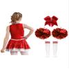 Hularka Kids Girls Cheer Leader Costume Cheerleading Outfits Sequins Dance Dress with Pom Poms Headwear Socks A Red 13-14 Years view 2