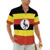 Adugen Origei Hawaiian Shirt Uganda Flag Short Sleeve Shirts Men Print Short Sleeve Shirts Men Plus Size 2XL view 1