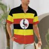 Adugen Origei Hawaiian Shirt Uganda Flag Short Sleeve Shirts Men Print Short Sleeve Shirts Men Plus Size 2XL view 2