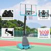 HOYOC Basketball Hoop Outdoor, Portable Height Adjustable 7.5 to 10ft Basketball Hoop Goal System with Impact Resistant PC Backboard and Wheels & 44" Backboard for Kids Teens Adults,Blue view 4