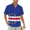 Adugen Origei Hawaiian Shirt Cape Verde Flag 90s Button Up Shirts for Men Casual Short Sleeve Shirt Retro S view 1