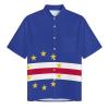Adugen Origei Hawaiian Shirt Cape Verde Flag 90s Button Up Shirts for Men Casual Short Sleeve Shirt Retro S view 3