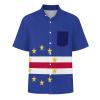 Adugen Origei Hawaiian Shirt Cape Verde Flag 90s Button Up Shirts for Men Casual Short Sleeve Shirt Retro S view 4