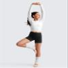 CRZ YOGA Girls Butterluxe Athletic Biker Shorts with Pockets - Dance Yoga Casual High Waist Kids Teen Summer Black Medium view 2