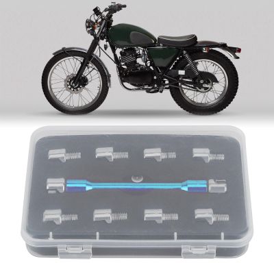 BONKZEBU Motorcycle Spoke Wrench Spoke Spanner Tool CNC Handle Durable Portable for Most Motorbikes Motorcycles Dirt Bike Cruiser Red Blue Color Option