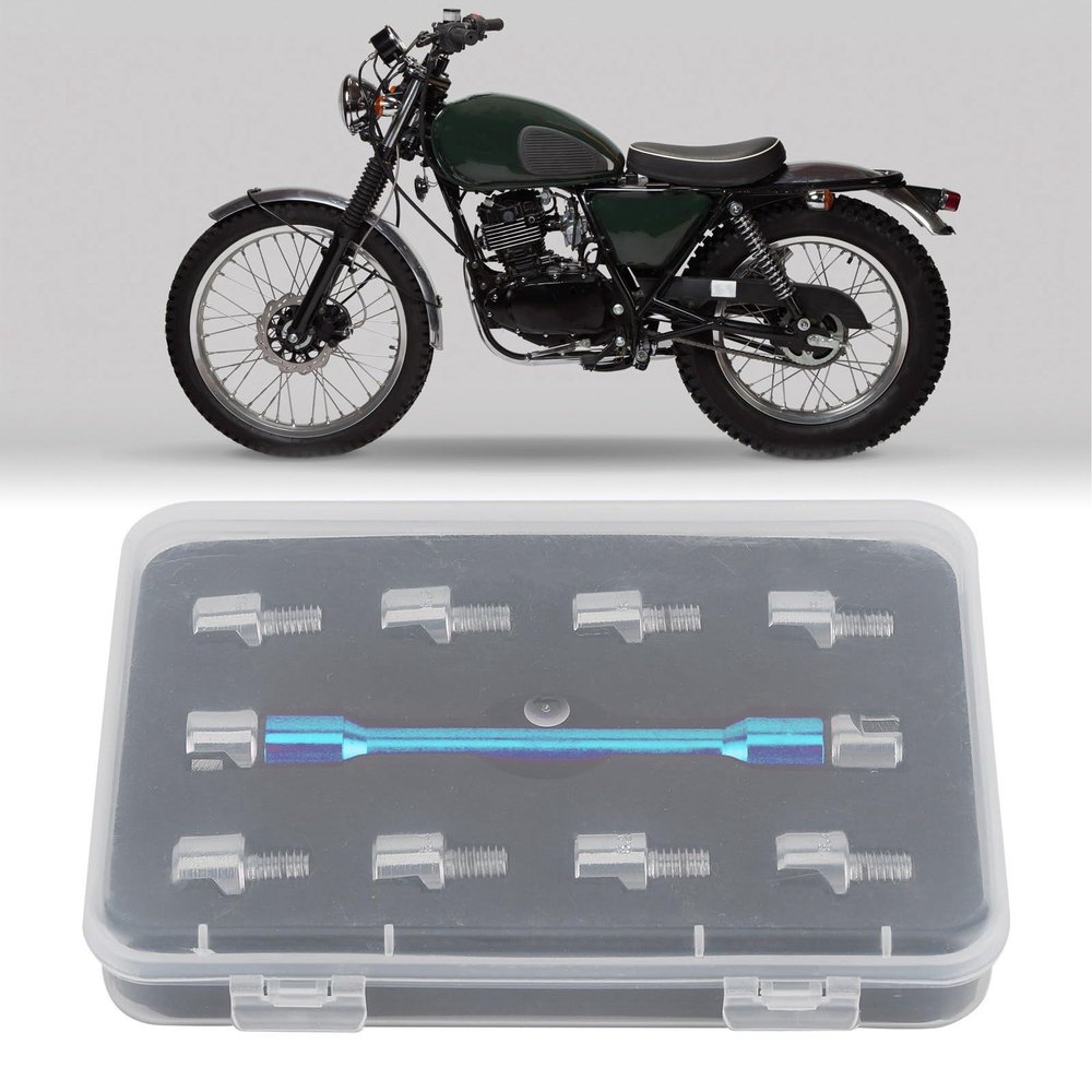 BONKZEBU Motorcycle Spoke Wrench Spoke Spanner Tool CNC Handle Durable Portable for Most Motorbikes Motorcycles Dirt Bike Cruiser Red Blue Color Option