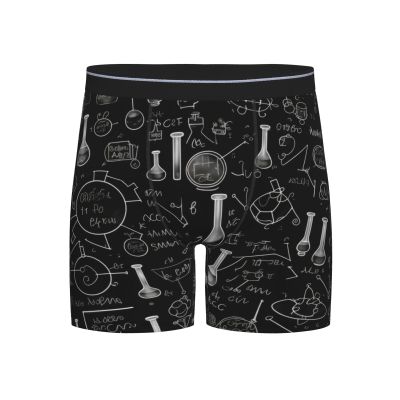ZLYYXY Men'S Long Leg Boxers Brief Novelty Underwear Comfort Fit Moisture Wicking Breathable Abstract Science Chemistry Illustration 3d, XX-Large
