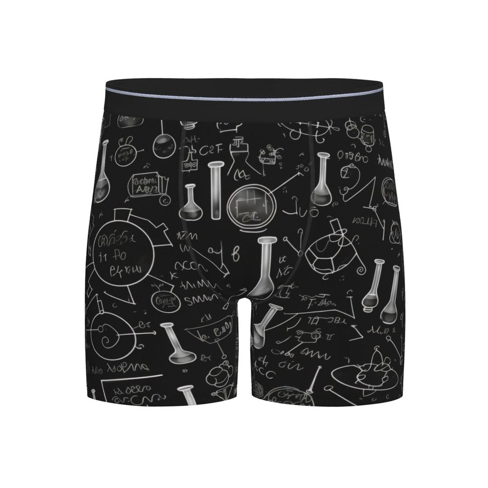 ZLYYXY Men'S Long Leg Boxers Brief Novelty Underwear Comfort Fit Moisture Wicking Breathable Abstract Science Chemistry Illustration 3d, XX-Large