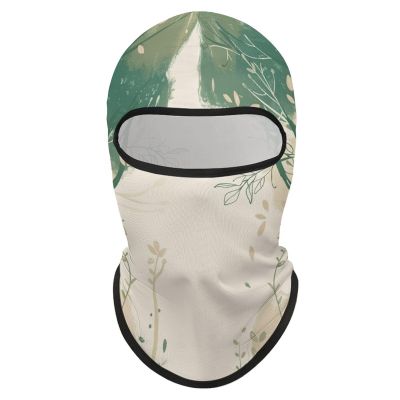 Balaclava Face Mask for Men Women Two Green Trees Full Mask for Outdoor Sport Cycling Fishing Cap