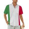 Adugen Origei Hawaiian Shirt Italian Flag 90s Button Up Shirts for Men Casual Short Sleeve Shirt Retro 3XL view 1