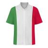 Adugen Origei Hawaiian Shirt Italian Flag 90s Button Up Shirts for Men Casual Short Sleeve Shirt Retro 3XL view 4