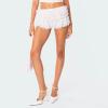 Women Ruffle Lace Shorts Bloomers Summer Casual Layered Tiered Pleated Slim Fit Floral Lace Trim Shorts(White,Medium) view 3