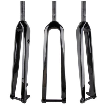 DHNCBGFZ Carbon Fiber T800 Mountain Bike Rigid Fork 1-1/8'' Straight/Tapered Tube 100 * 15mm Thru Axle Rigid Fork with Thru-axle Rod(Straight Tube,Gloss 26'')