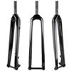 DHNCBGFZ Carbon Fiber T800 Mountain Bike Rigid Fork 1-1/8'' Straight/Tapered Tube 100 * 15mm Thru Axle Rigid Fork with Thru-axle Rod(Straight Tube,Gloss 26'') view 1