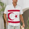 Adugen Origei Hawaiian Shirt Turkish Repubic of Northern Cyprus Flag 90s Button Up Shirts for Men Casual Short Sleeve Shirt Retro L view 2