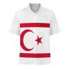 Adugen Origei Hawaiian Shirt Turkish Repubic of Northern Cyprus Flag 90s Button Up Shirts for Men Casual Short Sleeve Shirt Retro L view 4