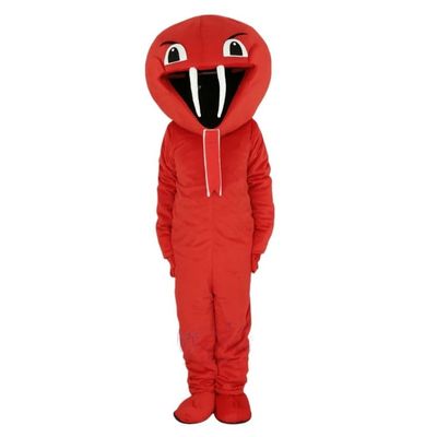 rushopn Eye-Catching Red Cobra Snake Mascot Costume - Ideal for Sports Events and School Spirit