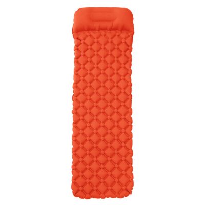 CGJSY Inflatable Camping Mat with Pillow, Ultralight Foldable Sleeping Pad with Built-in Foot Pump, for Outdoor Hiking Travel Backpacking(Color:Orange)