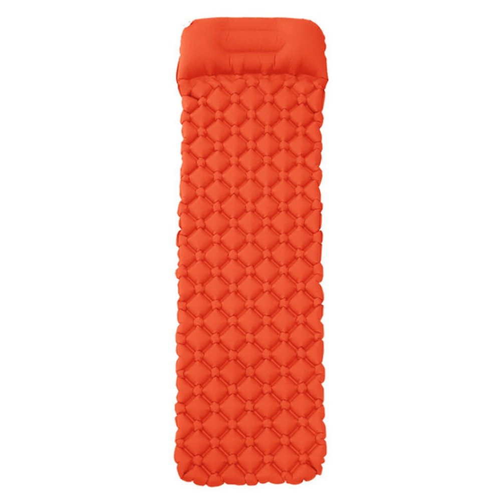 CGJSY Inflatable Camping Mat with Pillow, Ultralight Foldable Sleeping Pad with Built-in Foot Pump, for Outdoor Hiking Travel Backpacking(Color:Orange)