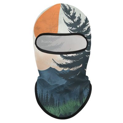 Balaclava Face Mask for Men Women Trees and Mountains Full Mask for Outdoor Sport Cycling Fishing Cap
