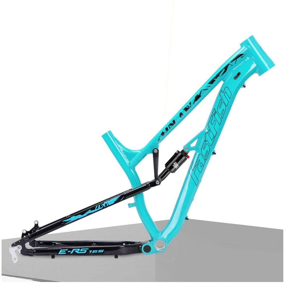 HIMALO Mountain Bike Suspension Frame 27.5er Softtail Bike Frame 17'' Aluminium Alloy Disc Brake Frame QR 135mm DH/XC/AM with Rear Shock(Color:Blue)