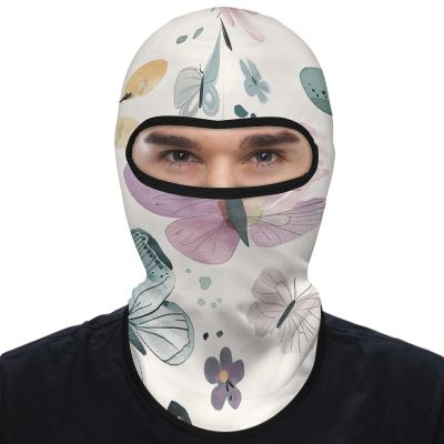 Balaclava Face Mask for Men Women with Butterfly Painting Full Mask for Outdoor Sport Cycling Fishing Cap