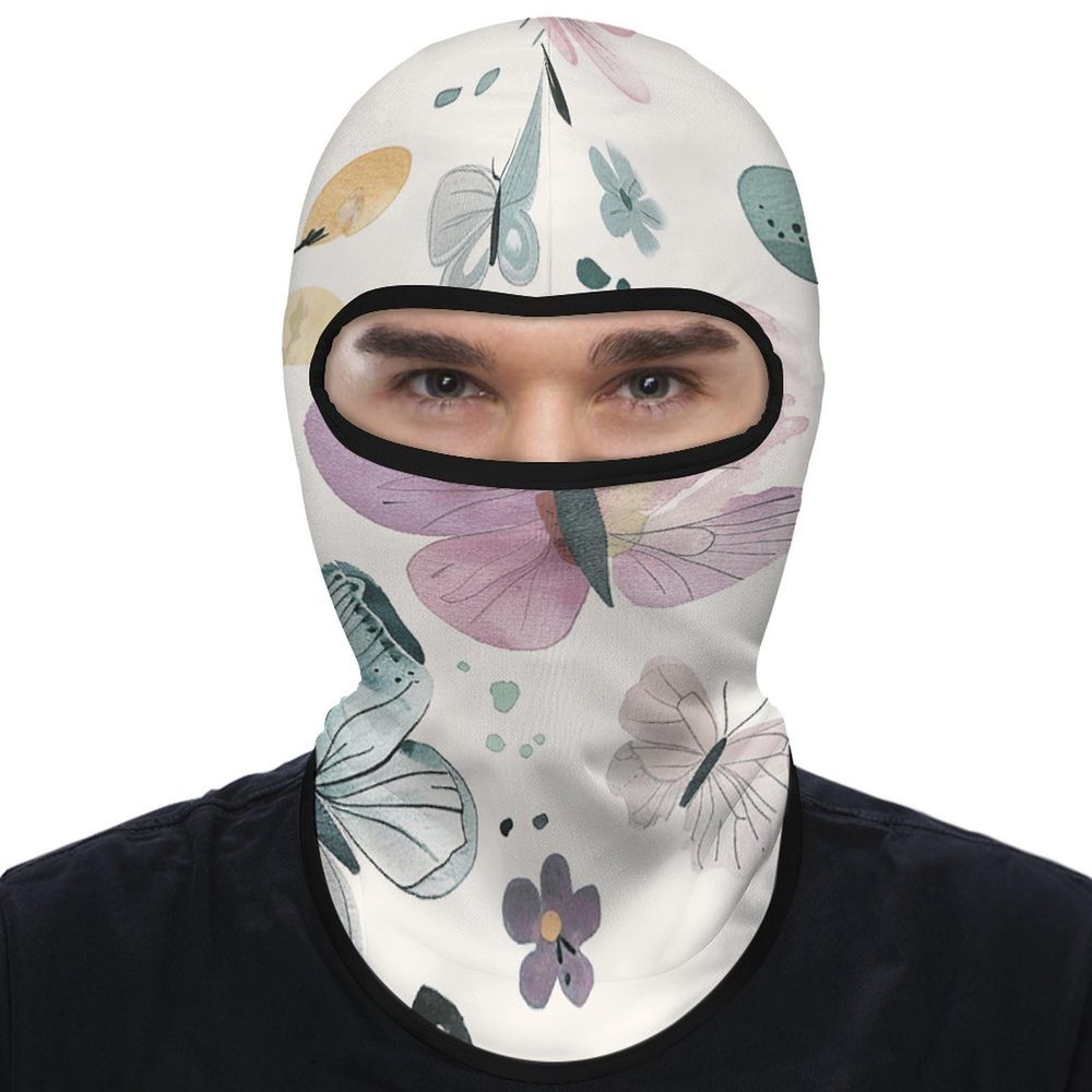 Balaclava Face Mask for Men Women with Butterfly Painting Full Mask for Outdoor Sport Cycling Fishing Cap