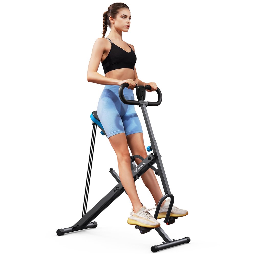 MERACH Squat Machine, Squat Rowing Machine with Adjustable Resistance, 350 LBS Max Weight Capacity, Easy Setup & Foldable, Glutes & Leg Home Workout Machine