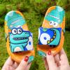 NineFit Basics Kid Toddler Boys Girls Summer Cute Dinosaur Slippers Indoor Non Slip Bathroom Slippers Quick Drying Shower (Orange, 2 Big Kids) view 2