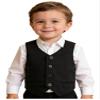 YONGHS Kids Boys Formal Suit Vest Regular Fit V-Neck Single Breasted Wedding Party Dress Waistcoat Black 10 Years view 3
