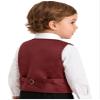YONGHS Kids Boys Formal Suit Vest Regular Fit V-Neck Single Breasted Wedding Party Dress Waistcoat Burgundy 4 Years view 4