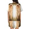 Amazwi Angel Wing Short Sleeve Pajamas Sets For Women Casual Crew Neck Sleepwear Soft Loungewear Tracksuits Outfit view 3