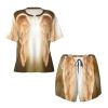 Amazwi Angel Wing Short Sleeve Pajamas Sets For Women Casual Crew Neck Sleepwear Soft Loungewear Tracksuits Outfit view 4