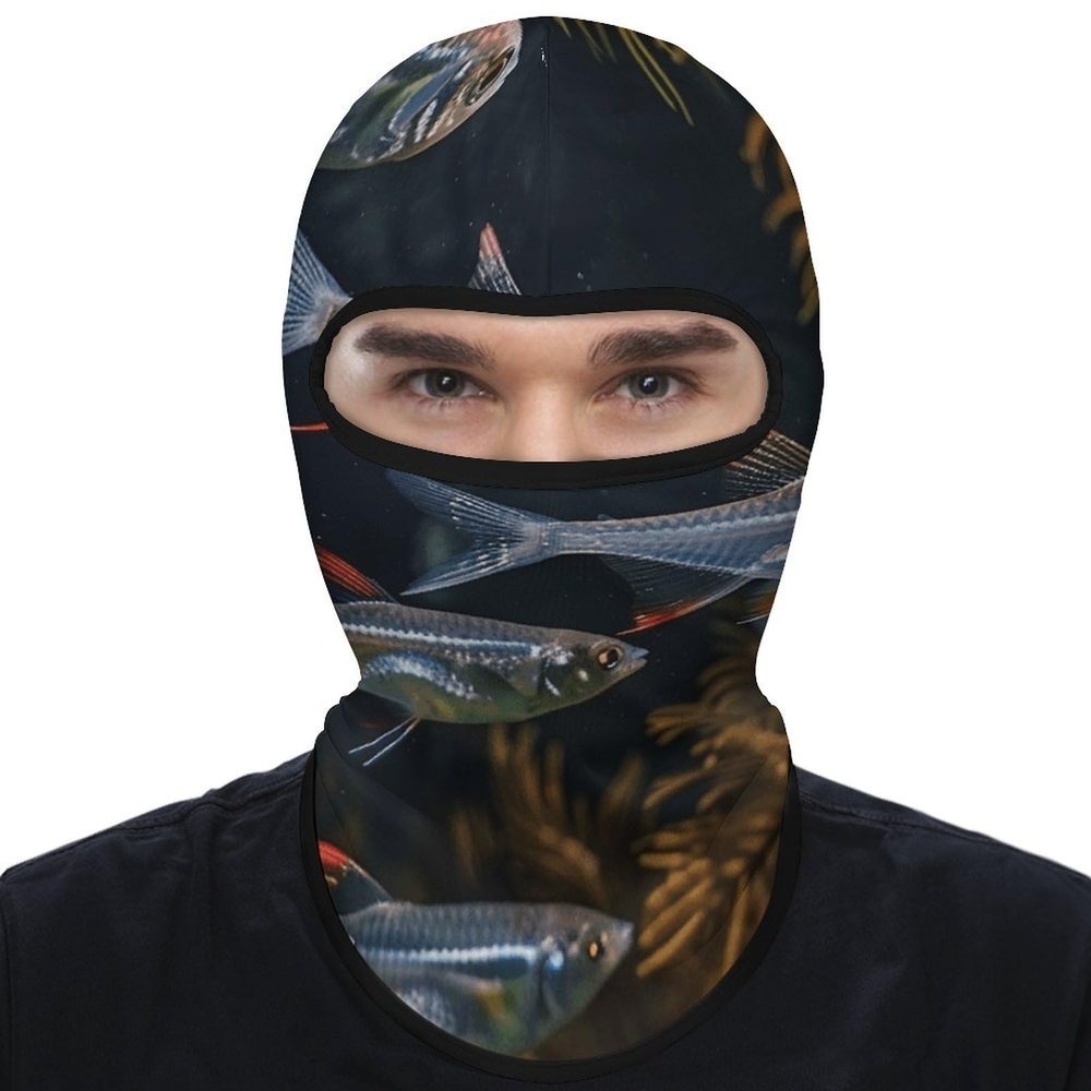 Balaclava Face Mask for Men Women Transparent Fish Swimming Full Mask for Outdoor Sport Cycling Fishing Cap