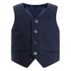 YONGHS Kids Boys Formal Suit Vest Regular Fit V-Neck Single Breasted Wedding Party Dress Waistcoat Navy Blue 10 Years view 1