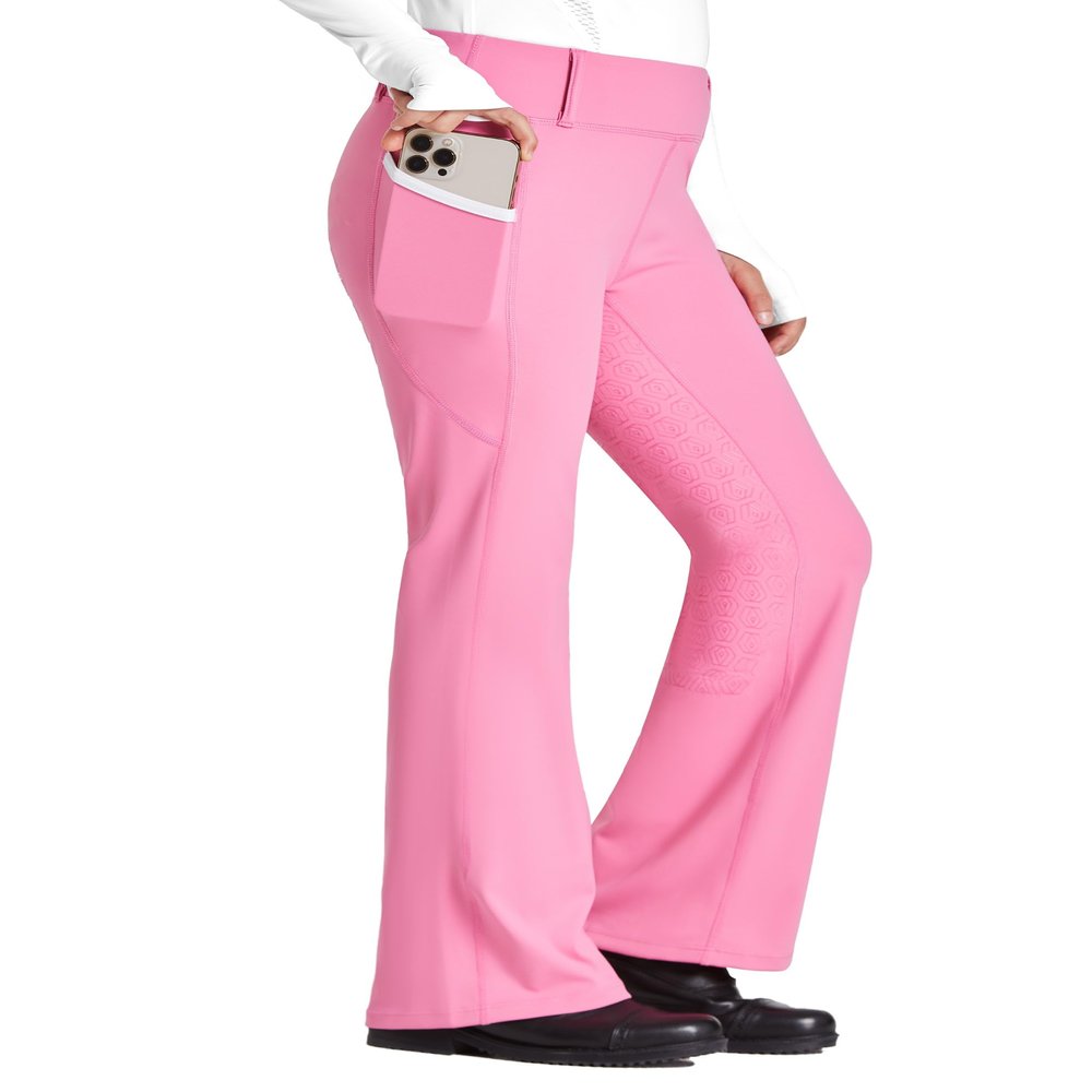FitsT4 Sports Girl's Full Seat Horse Riding Pants Bootcut Riding Tights Kids Equestrian Breeches with Pockets Pink L