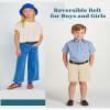 AWAYTR Boys Reversible Belt for Kids - Black and Brown PU Leather Dress Belts for School Uniform Jeans (70cm, Gunmetal-Coffee) view 4