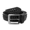 MILORDE Leather Braided Belts for Men, Handmade, Causal Woven Leather Jeans daily wear (Z Black, XL 42-46") view 2