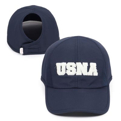 Ponyflo Women's Navy Ponytail Baseball Cap - Curly Hair Hat - Active Hat - Football
