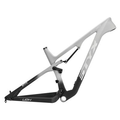 HIMALO Carbon Suspension Mountain Bike Frame 29er Softtail Bike Frame 17'' DH/AM/XC Enduro Downhill Frame Disc Brake 148mm Thru Axle Boost(Color:Black Gray)