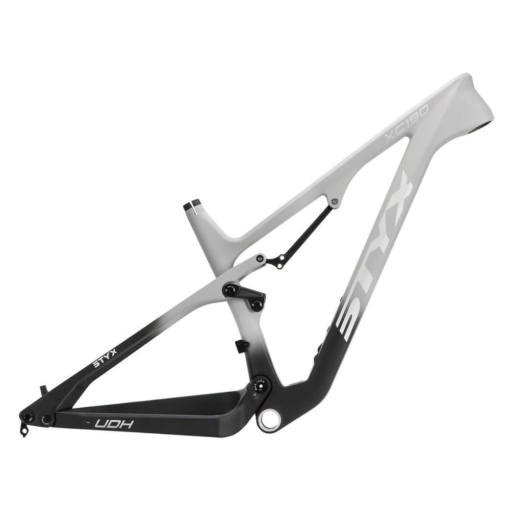 HIMALO Carbon Suspension Mountain Bike Frame 29er Softtail Bike Frame 17'' DH/AM/XC Enduro Downhill Frame Disc Brake 148mm Thru Axle Boost(Color:Black Gray)