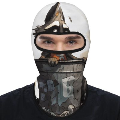 DJUETRUI Balaclava Face Mask for Men Women Raccoon on Trash Can Full Mask for Outdoor Sport Cycling Fishing Cap, 1