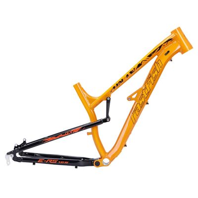 HIMALO Full Suspension Bike Frame 27.5er Softtail Mountain Bike Frame Aluminium Alloy Disc Brake Bicycle Frame 17'' DH/XC/AM 135mm Quick Release Frame(Color:Orange)