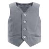 YONGHS Kids Boys Formal Suit Vest Regular Fit V-Neck Single Breasted Wedding Party Dress Waistcoat Gray 4 Years view 1